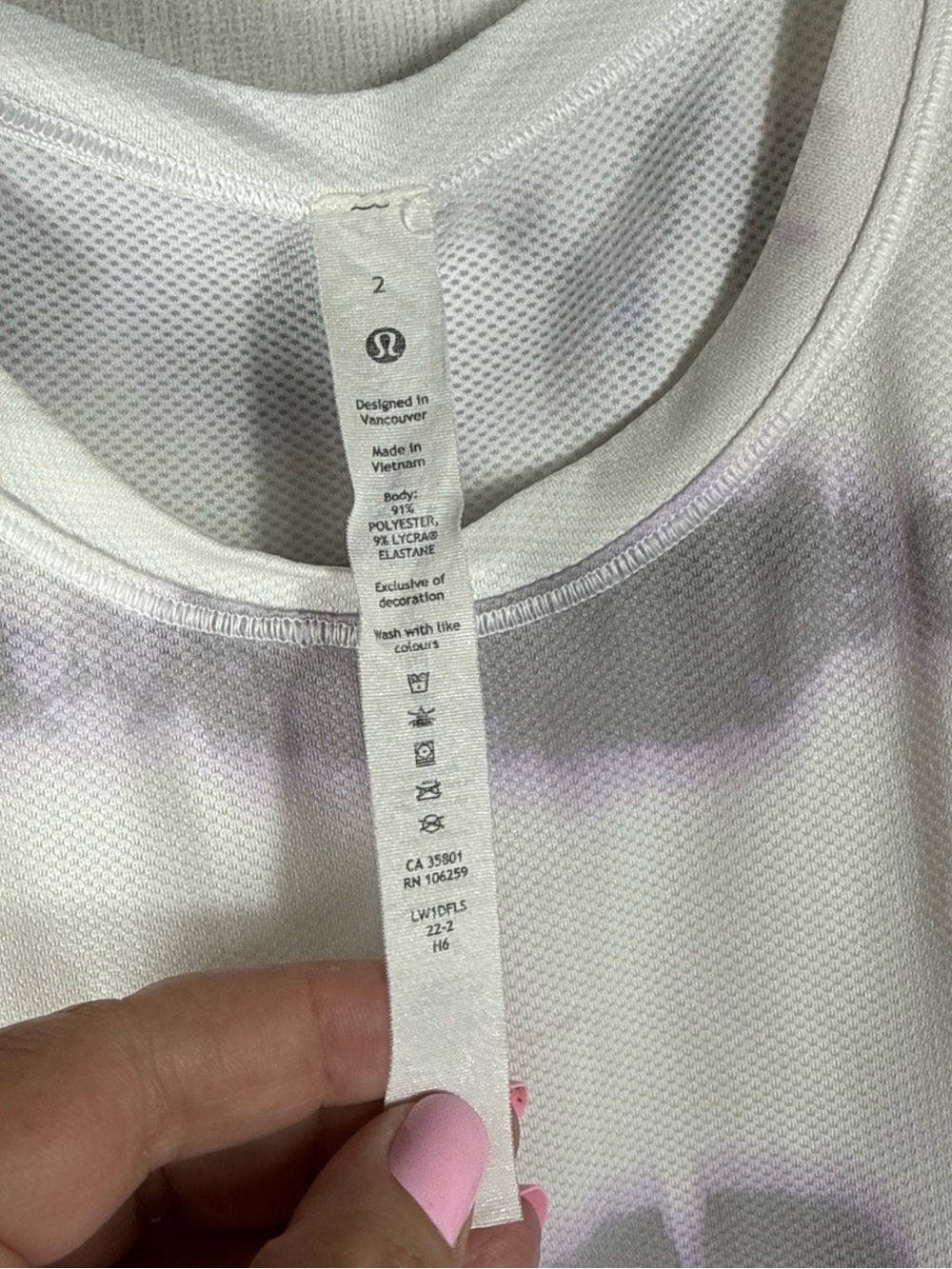 Lululemon 2 Align Waist-Length Racerback Tank TVLM Transverse Lilac Multi - Picture 2 of 6